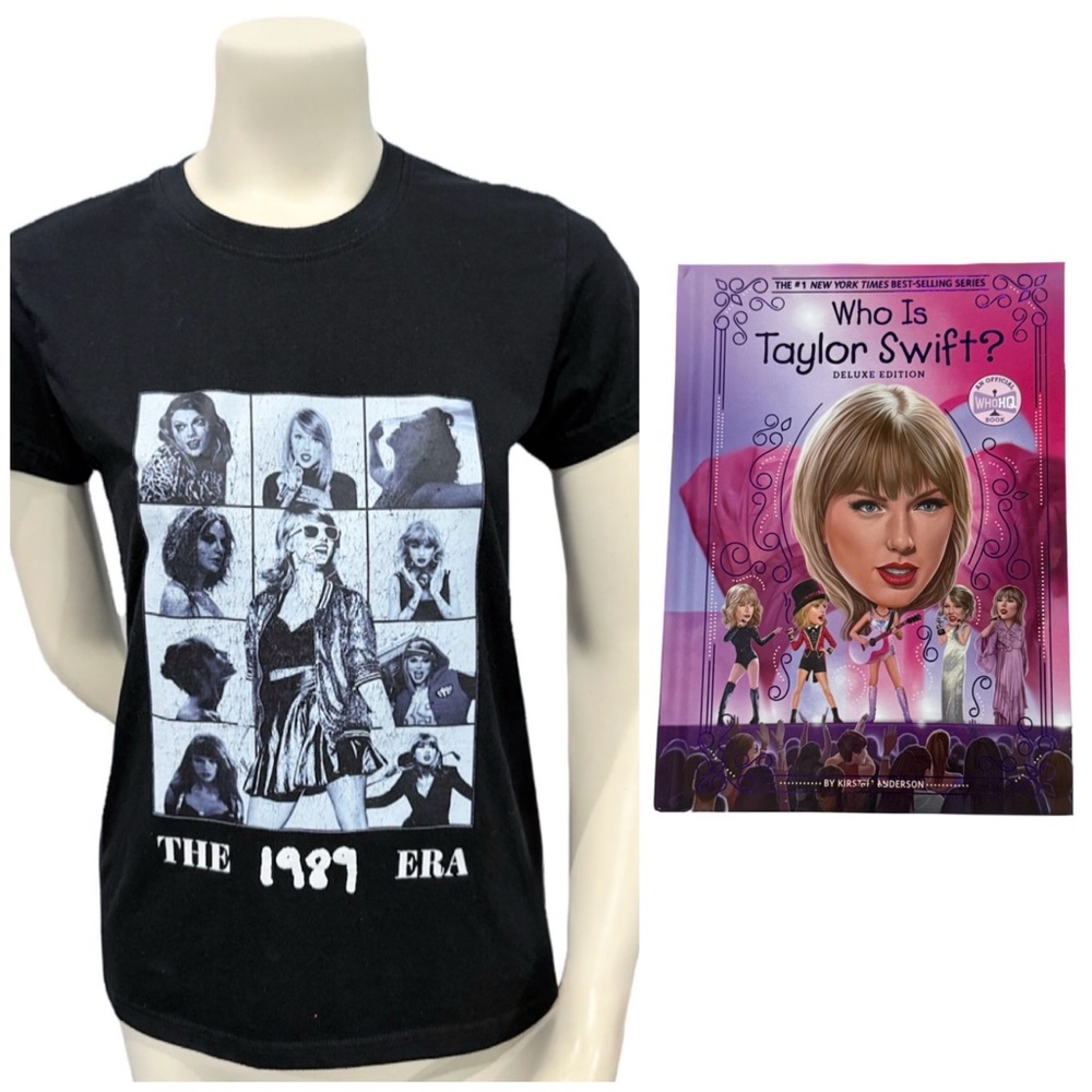 Taylor Swift 1989 Era Tee S + Who Is Taylor Swift Book Bundle